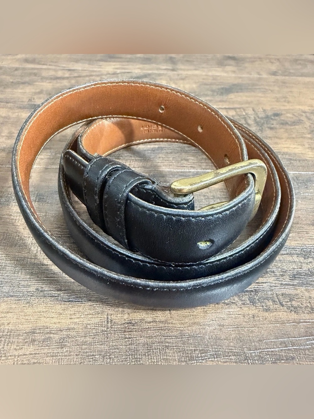 Coach 5700 Men's Sz 36  90cm  Black Burnished Cowhide Leather Belt Vintage 90's